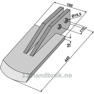 Kniv til Celli Spadeharv - 440x180mm - Celli