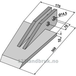 Kniv til Selvatici Spadeharv - 368x170mm - Selvatici