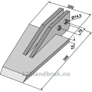 Kniv til Selvatici Spadeharv - 368x200mm - Selvatici