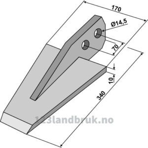 Kniv til Spadeharv - 340x170mm - Sicma (Miglianico)