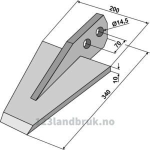 Kniv til Spadeharv - 340x200mm - Sicma (Miglianico)