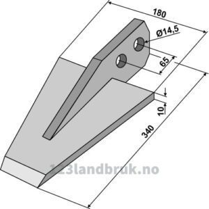 Kniv til Celli, Tortella Spadeharv - 340x180mm - Celli, Tortella
