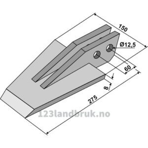 Kniv til Celli Spadeharv - 275x150mm - Celli