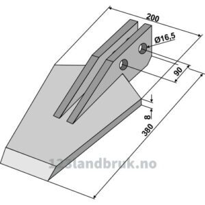 Kniv til Gramegna Spadeharv - 380x200mm - Gramegna