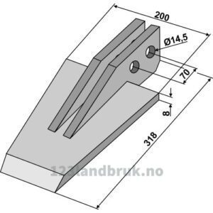 Kniv til Selvatici Spadeharv - 318x200mm - Selvatici