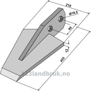 Kniv Spadeharv - 455x210mm - Tortella