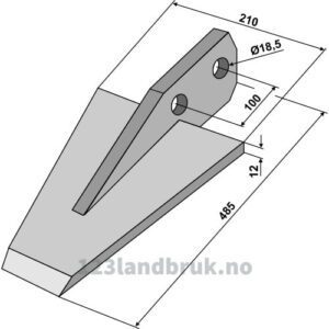 Kniv Spadeharv - 485x210mm - Tortella