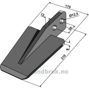 Kniv Spadeharv - 310x170mm - Tortella