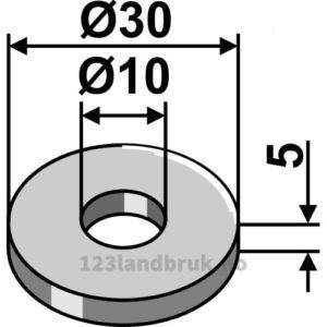 Foring/Skive til Halmsnitterkniv  - Ø10xØ30x5mm - Biso