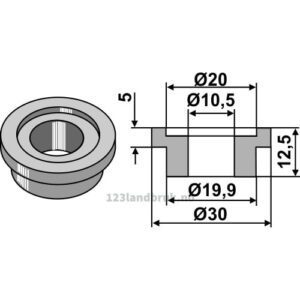 Foring til Halmsnitterkniv - Ø10,5xØ19,9x12,5mm - John Deere
