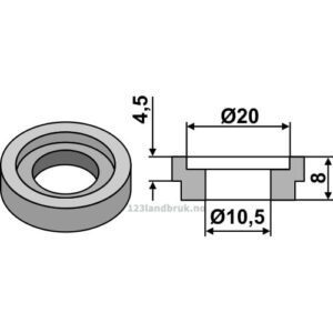 Foring til Halmsnitterkniv - Ø10,5xØ20x8mm - Rekord