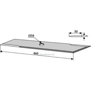 Halmsnitterkniv - 460x50x3mm - Biso