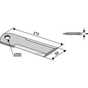 Halmsnitterkniv - 173x50x4mm - Claas