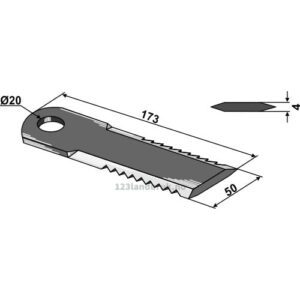 Halmsnitterkniv - 173x50x4mm - Claas