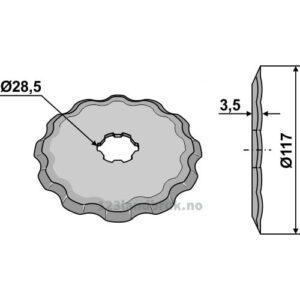 Rulleskjær - HD-Hard facing - Ø117mm - Geringhoff
