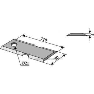 Halmsnitterkniv - 110x50x4mm - JF