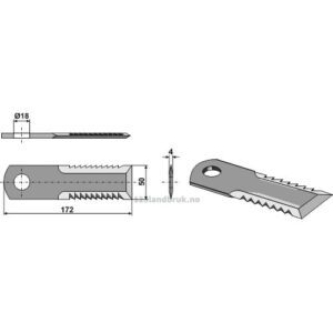 Halmsnitterkniv - 172x50x4mm - New Holland