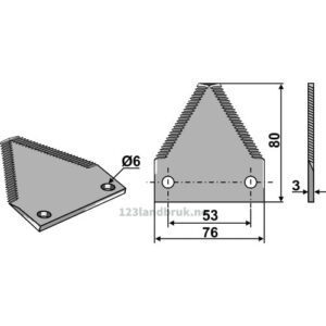 Slåmaskinkniv - 80x76x3mm - New Holland