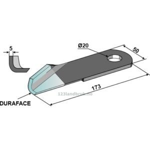 Halmsnitterkniv - DURAFACE  - 173x50x5mm - Venstre - New Holland