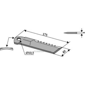 Kniv / Slagstål - Case, Massey Ferguson, Rekord
