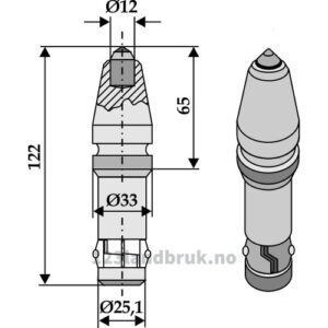 Fresespiss, hardmetal - Ø25,1x122mm