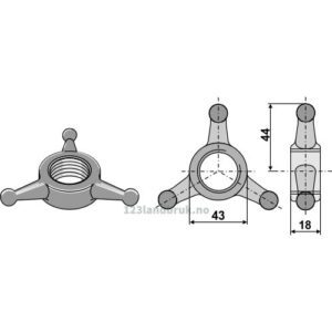 Låsemutter til Toppstag Star-delta - M27x3mm - Høyregjenget