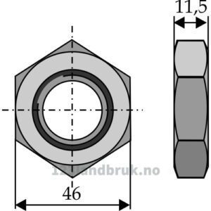 Låsemutter til Toppstag - M30x3,5mm - Høyregjenget