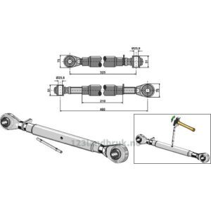 Toppstag - 325/460 mm - Kategori: 2