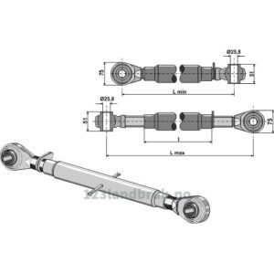 Toppstag - 570/870 mm - Kategori: 2