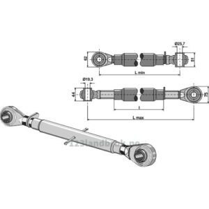 Toppstag med Herdede Kuler - 255/310 mm - Kategori: 1-2