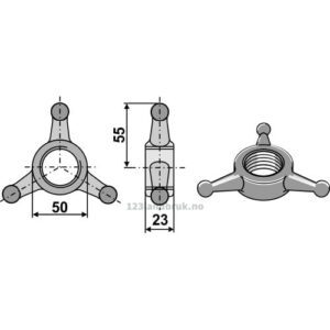 Låsemutter til Toppstag Star-delta - M40x3mm - Høyregjenget