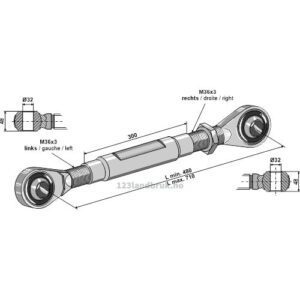 Toppstag - 480/710 mm - Kategori: 3