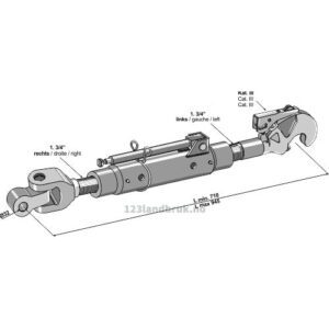Toppstag - 710/945 mm - Kategori: 3 - Case, Massey Ferguson