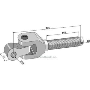 Endekobling med kryssledd - 1.3/4" - Kategori: III