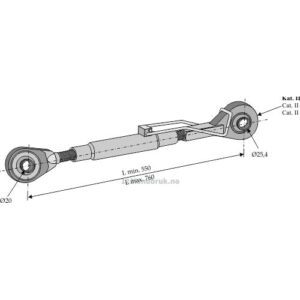 Toppstag - 550/760 mm - Kategori: Ø20-2 - John Deere
