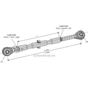 Toppstag - 680/830 mm - Kategori: 1 - Massey Ferguson