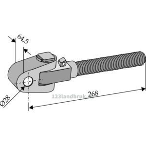 Endekobling med kryssledd - 268mm