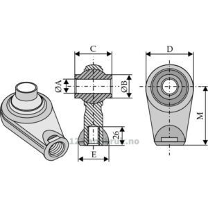 Toppstagende med innvendige Gjenger - 70 mm - Kategori: 2