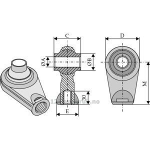 Toppstagende med innvendige Gjenger - 85 mm - Kategori: 4