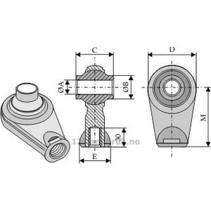 Toppstagende med innvendige Gjenger - 85 mm - Kategori: 4