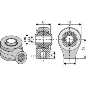 Toppstagende med innvendige Gjenger - 85 mm - Kategori: 4