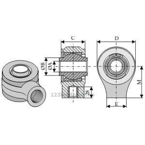 Toppstagende med innvendige Gjenger - 85 mm - Kategori: 4