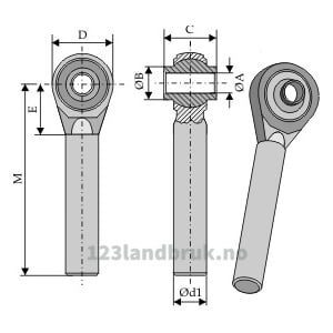 Toppstagende uten Gjenger - 205 mm - Kategori: 1
