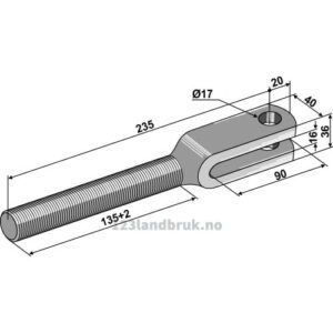 Gaffel - M24x3mm - Høyregjenget