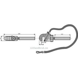 Fanghake for pin reception - M30x3,5x180mm - Kategori: II