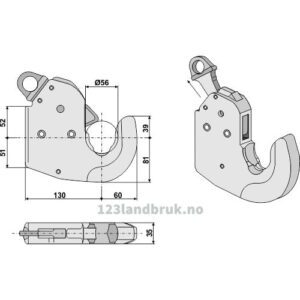 Fanghake til trekkstang - Kategori: II - Claas, Renault