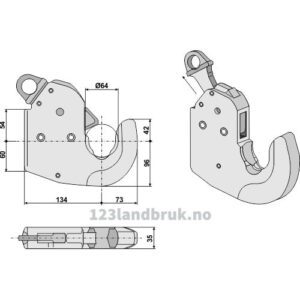Fanghake til trekkstang - Kategori: III - Claas, Renault