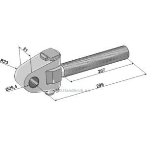 Endekobling med kryssledd - M30x3,5mm - Venstregjenget - Kategori: II