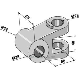 Gaffel - Ø28/Ø28mm - Kategori: 28 mm