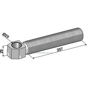 Toppstagende Ø25 - M30x3,5mm